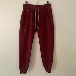 FIGS Burgundy Red Zamora Jogger Scrub Pants Uniform Women's size XS Petite